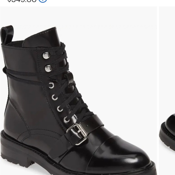 All Saints Shoes - All Saints Black Leather Lace-Up Combat Boot